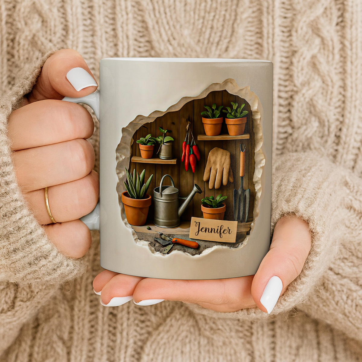Gardening Tools And Plants Design, Coffee Mug, Gift For Gardening Lovers