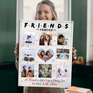 Friends Forever Photo Collage - Personalized Canvas - Gift For Bestie, BFF, Friends Birthday Gift