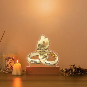God Blessed The Broken Road That Led Me Straight To You - Personalized 3D LED Light Wooden Base - Gift For Couple, Valentines Gift, Anniversary Gift