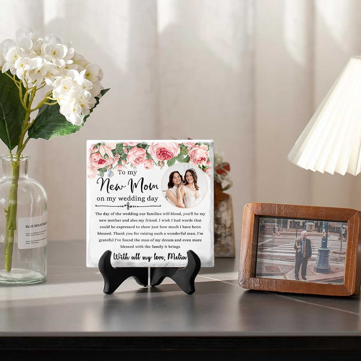 To My New Mom On My Wedding Day - Personalized Garden Stone - Gift For Mother-in-law On Wedding Day