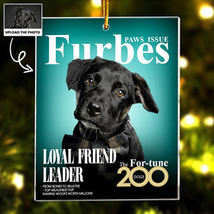 Personalized Pet Christmas Ornament, Custom Furbes Pets Magazine Ornament, Personalized Dog Photo Ornament, Pet Lovers, Christmas Gifts