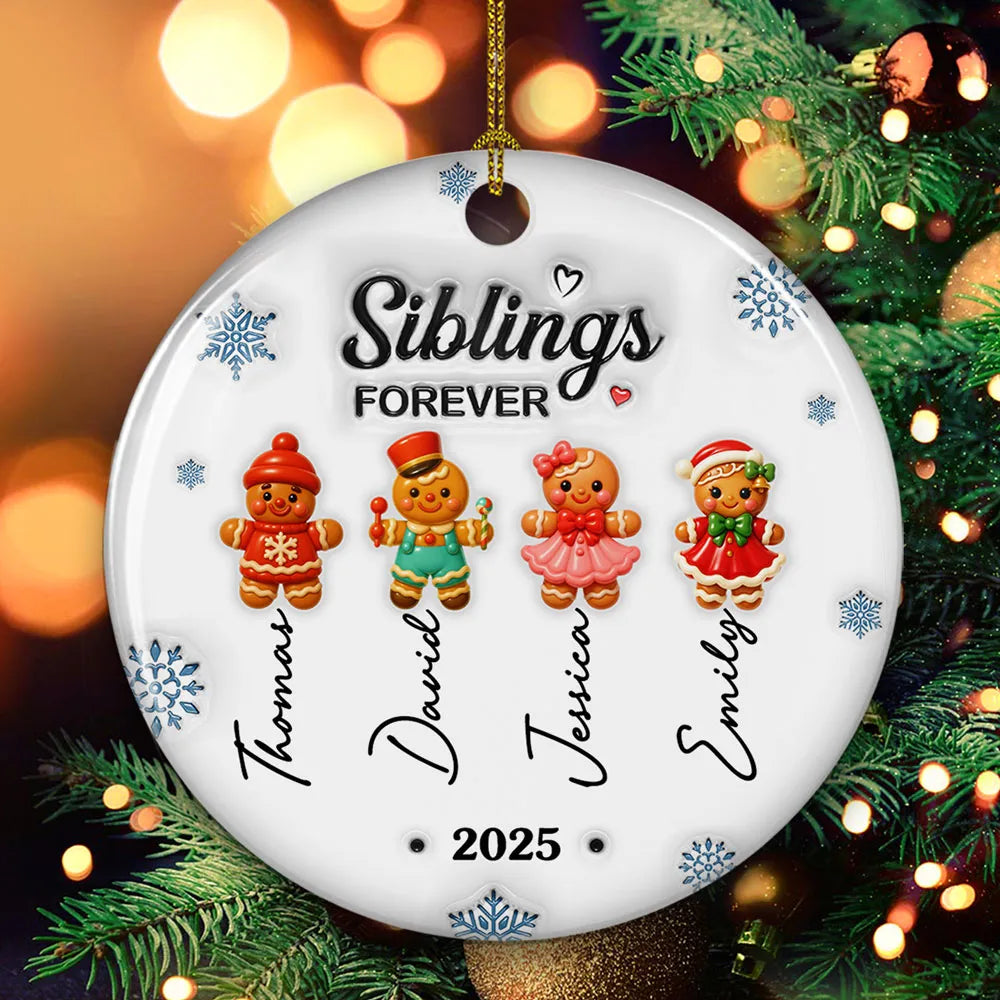 Gingerbread Friends - Personalized Custom 3D Inflated Effect Ornament - Christmas Gift For Friends, Sisters, Siblings