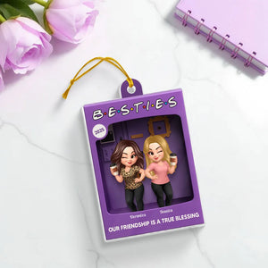 3D Effect Besties Forever Best Friends - Personalized Acrylic Ornament - Christmas Gift For Besties
