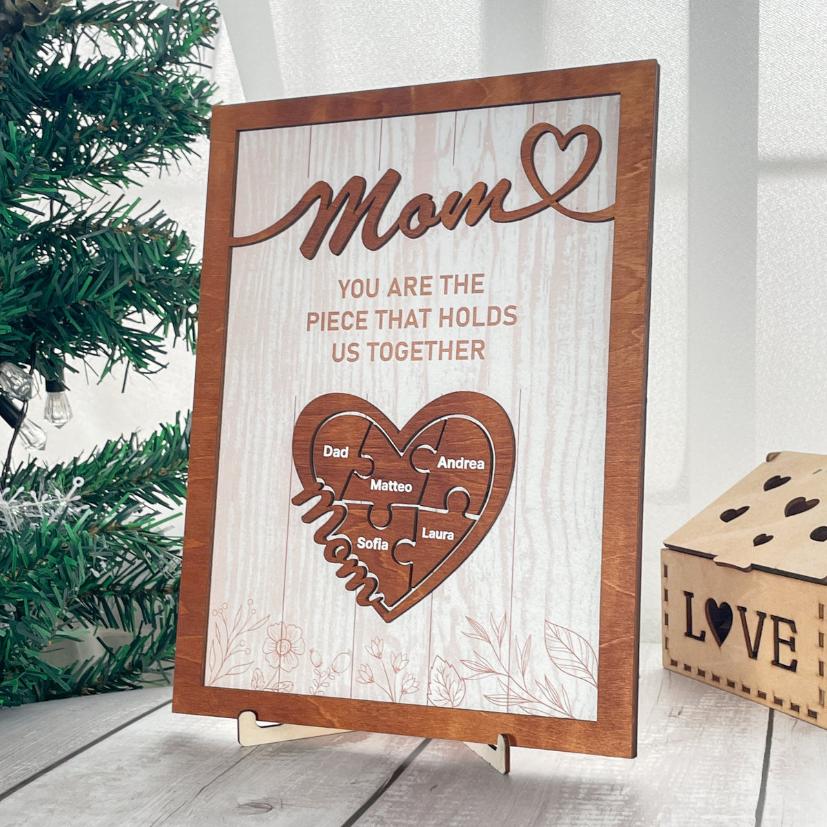 Mom The Piece Holds Us Together - Personalized Picture Frame - Mother's Day Gift, Mommy Gift