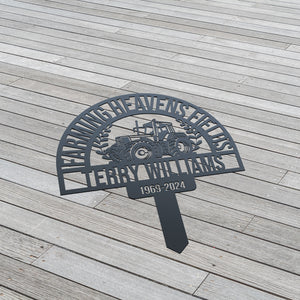 Personalized Farmer Tractor Stake, Farmer Gifts, Farm Garden Metal Yard Art, Farm Garden Decoration, Dad Memories Stake, Father's Day Gifts