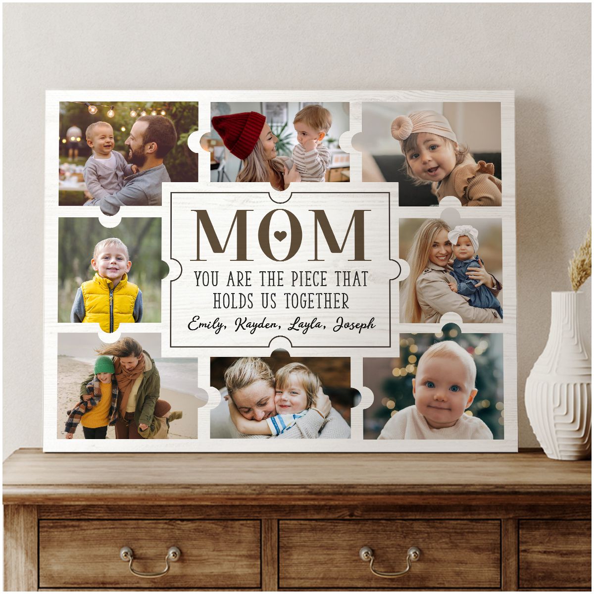 Special Mom Gift on Mothers Day Custom Puzzle Photo Canvas