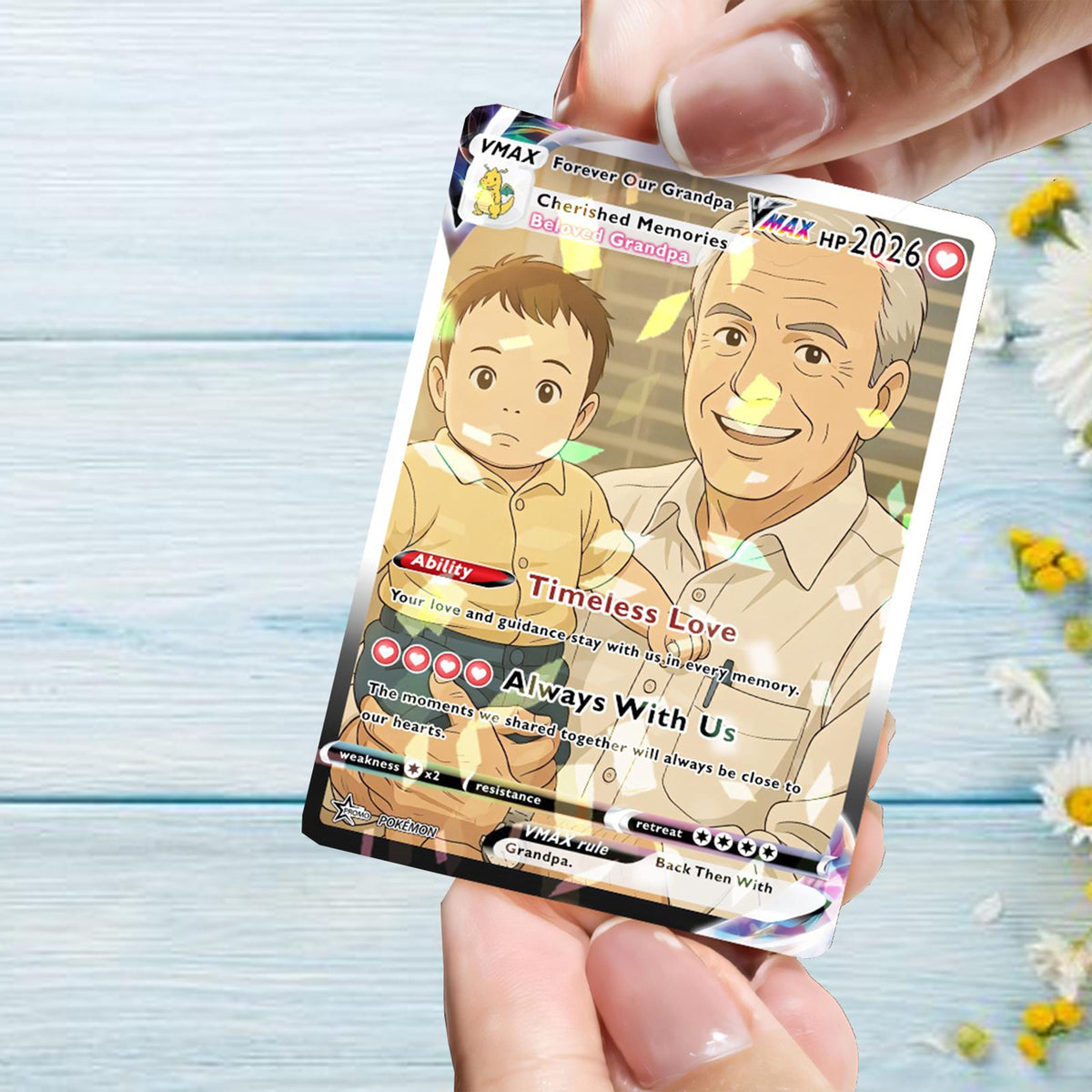 Custom PKM Card, Personalized Anime Card, Anniversary Gift For Grandpa, Unique Love Gift From Kid, Anime Card Game