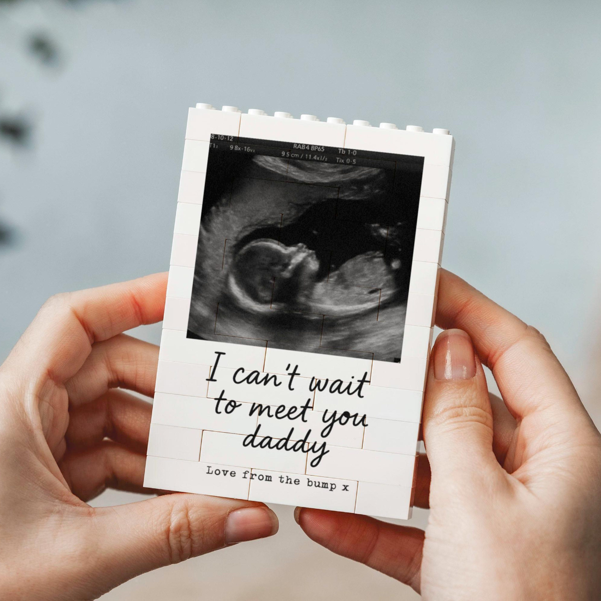 Daddy From The Bump Gift, I Cant Wait To Meet You Daddy Photo Block, New Dad Pregnancy Present, Fathers Day From Bump, Baby Scan Keepsake