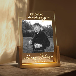 Custom Photo Memorial Night Light, Dad Mom Remembrance In Loving Memory, Memorial Picture Gift, Mom Loss Night Light, Loss of Father Gift