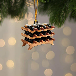 Personalized Wine Rack Ornament, Wine Rack Christmas Ornament, Wine Lovers Ornament Gift, Wine Drinkers Ornament Decor