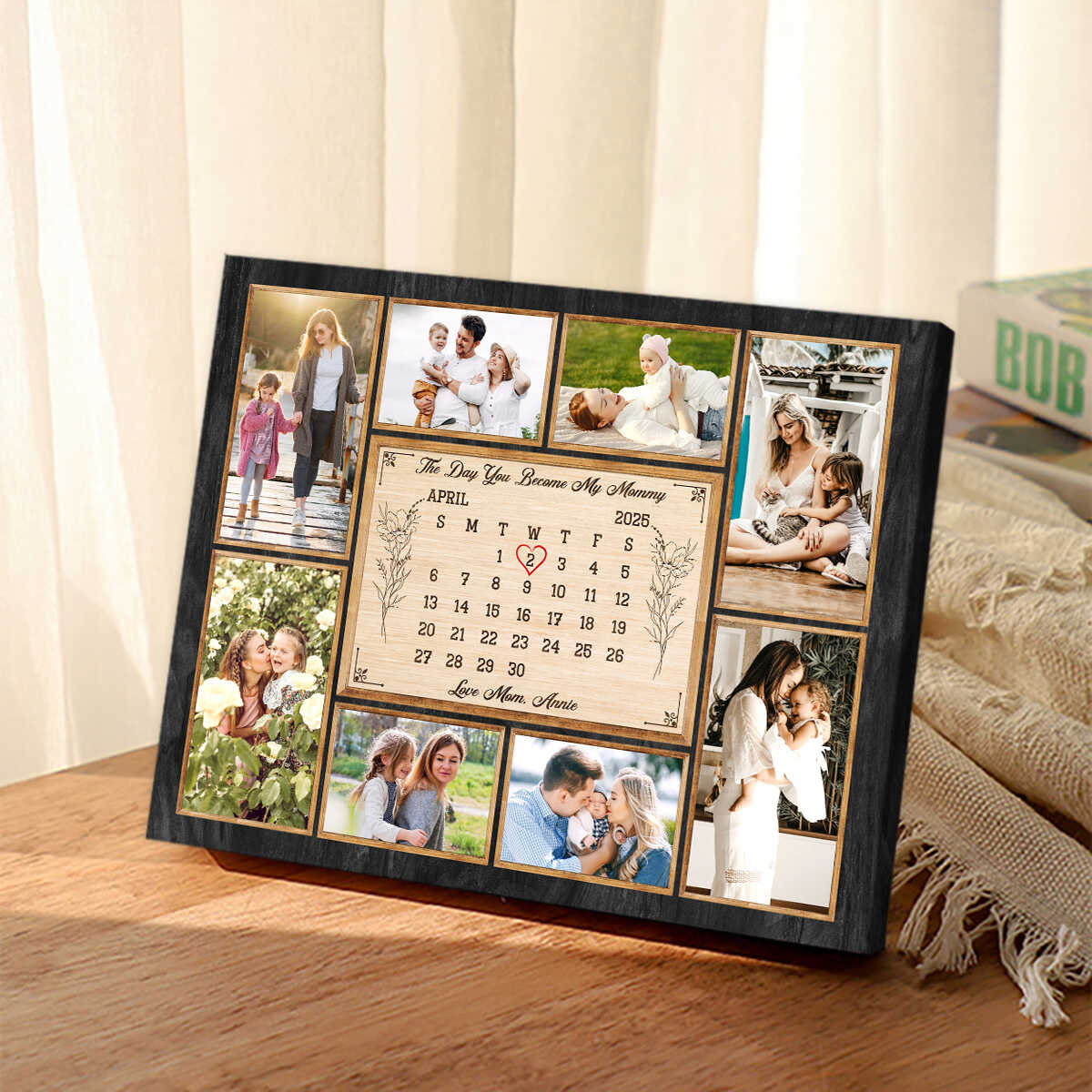 Personalized New Mom Calendar Canvas, First Time Mom Gift, Custom Mother Photo Collages, New Mom Gift Ideas, Mother s Day Gift For Mom, Gift For Wife