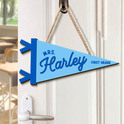 Personalized Teacher Pennant Flag Door Sign, Custom Teacher Name And Grade Sign, Back To School Gift, Teacher Gift, Class Welcome Sign 5_c7dc1652-11d6-49ca-90ce-8e6cf403ca36.jpg