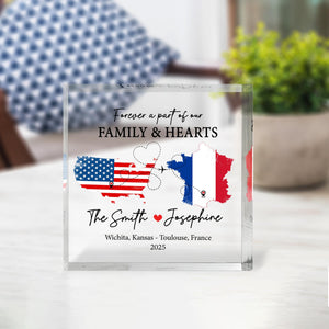 Personalized Host Family Acrylic Block, Custom Country Map, Exchange Student Gifts, Travel Memory Keepsake, Long Distance Gifts