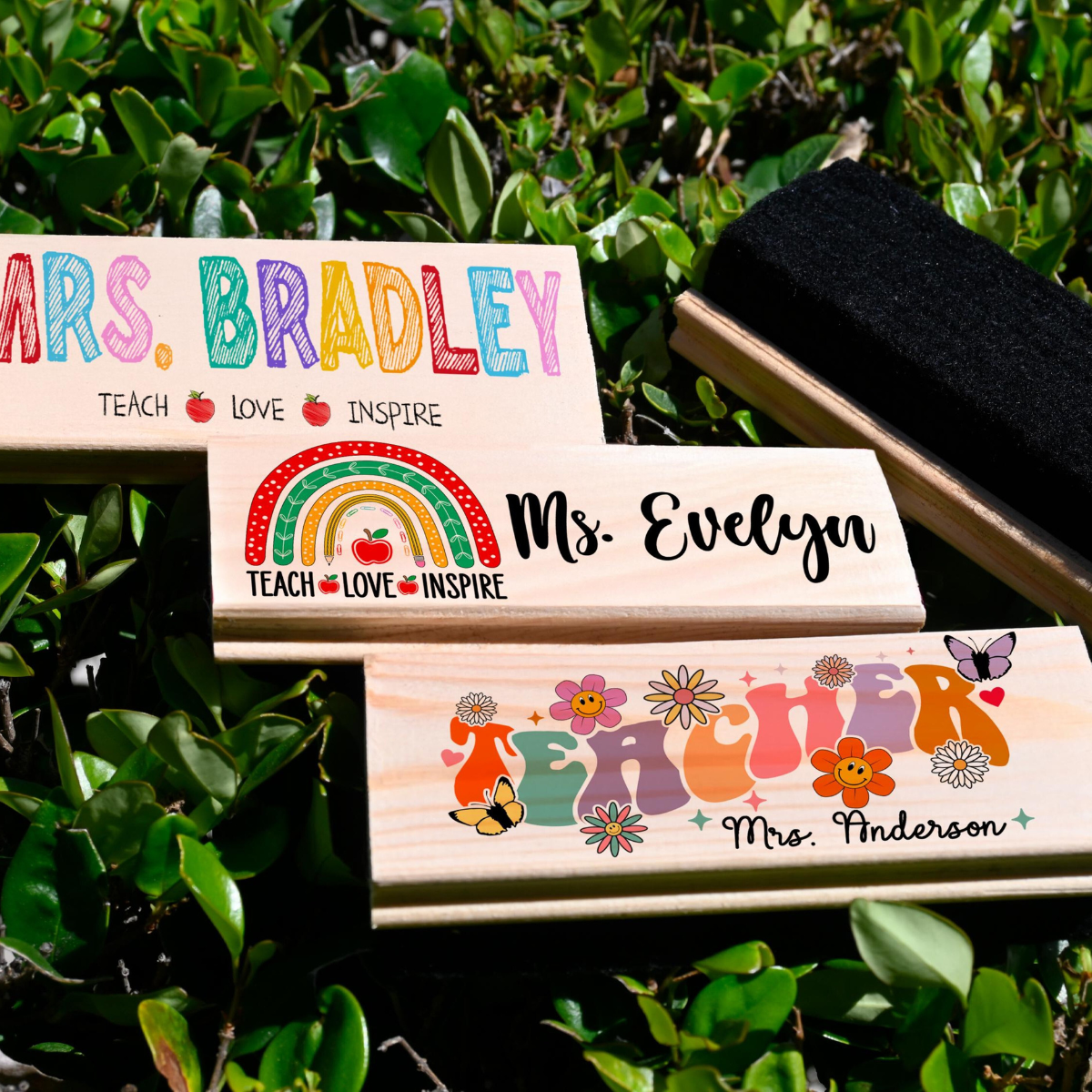 Personalized Teacher Board Eraser, Custom Teacher Appreciation Gifts, Chalkboard Eraser with Marker, Preschool Teacher Name gifts