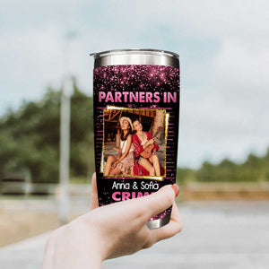 Partners In Crime Personalized Bestie Tumbler, Best Friends Funny Tumbler Gift, Friendship Gift