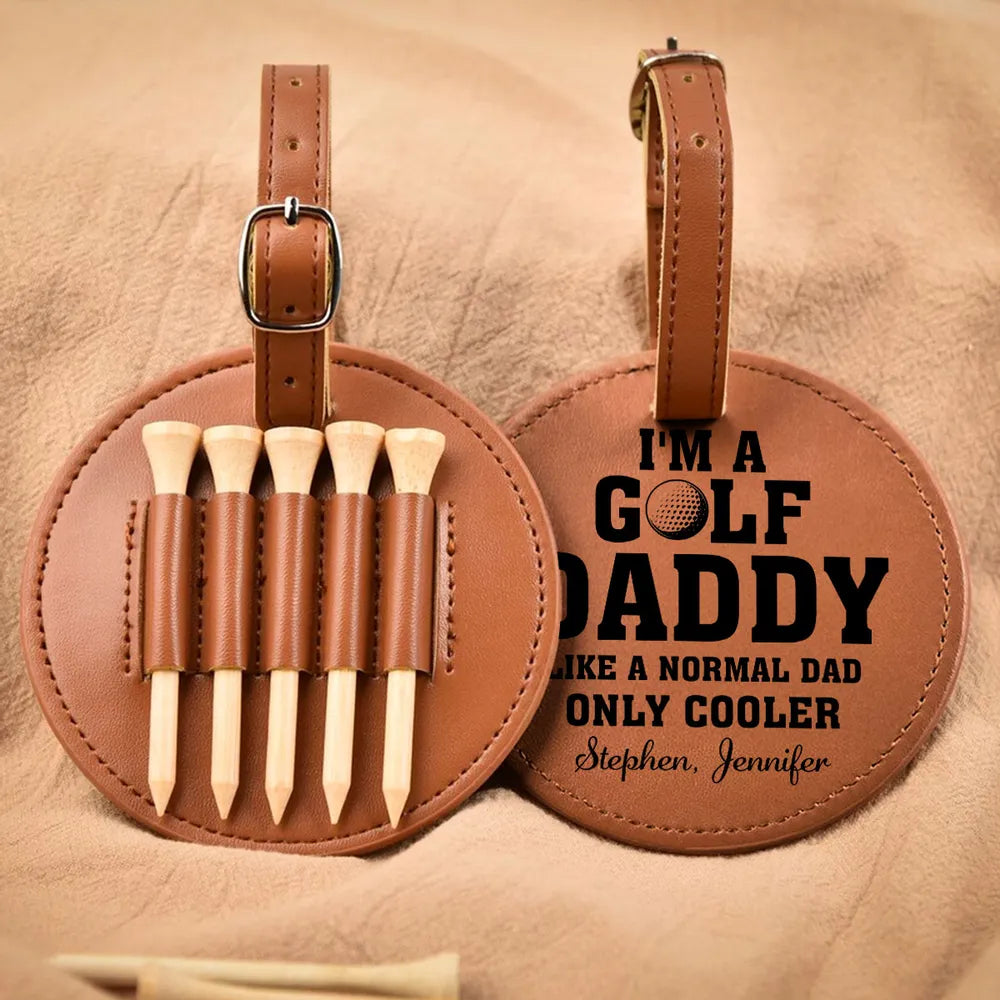 Golf Dad Like A Normal Dad Only Cooler - Personalized Golf Tee Bag - Gift For Father, Father's Day Gift