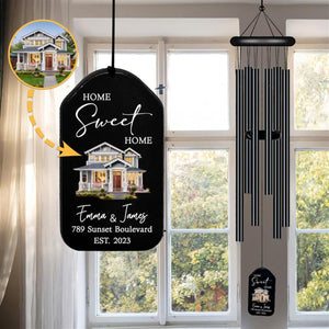 Personalized Home Sweet Home Wind Chime, Housewarming Wind Chime, Housewarming Gifts, New Home Gifts, Custom House Photo, Unique Gift