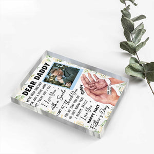 Happy First Fathers Day Acrylic Plaque, Personalized New Dad Gift, Dad Keepsake From Baby, First Time Father Gifts