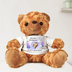 Distance Means So Little - Personalized Teddy Bear Plush - Long Distance Gift For Family