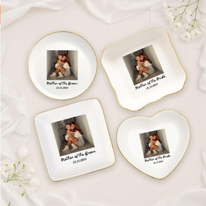 Photo Gifts for Mom Wedding Day, Custom Photo Wedding Ring Dish, Mother Of The Groom Jewelry Dish, Mother of the Bride Photo Gifts