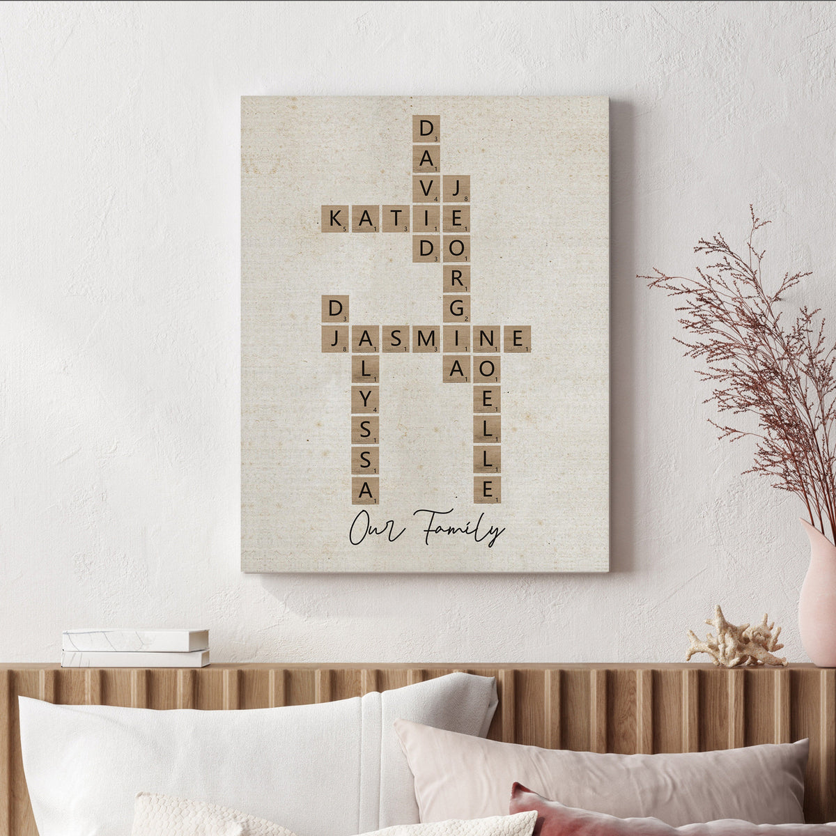 Personalized Family Name Sign, Custom Family Letter Tile Print, Name Puzzle, Last Name Sign, Gift for Best Friend, Family