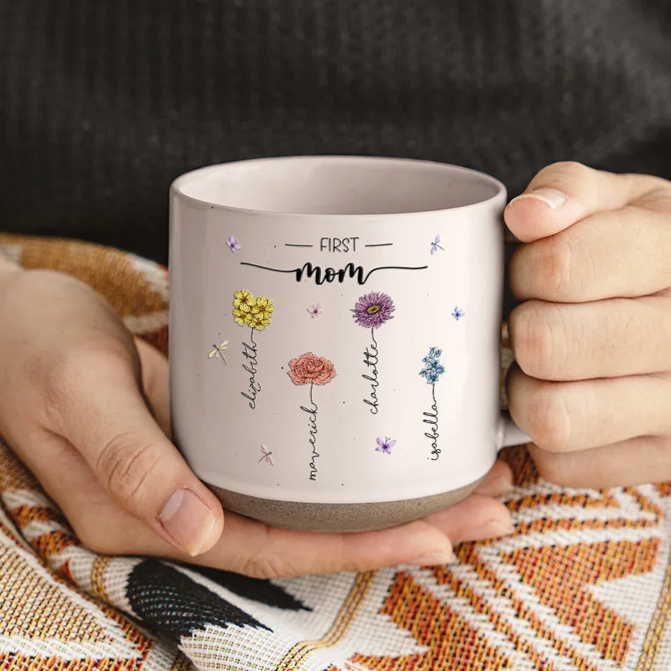 First Mom, Now Grandma - Custom Printed Pottery Mug - Gift For Mom, Grandma