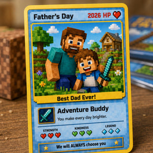 Custom Father's Day Game Card for Dad & Grandpa, Personalized Cartoon Portrait Gift From Kids Keepsake, Father's Day Gift