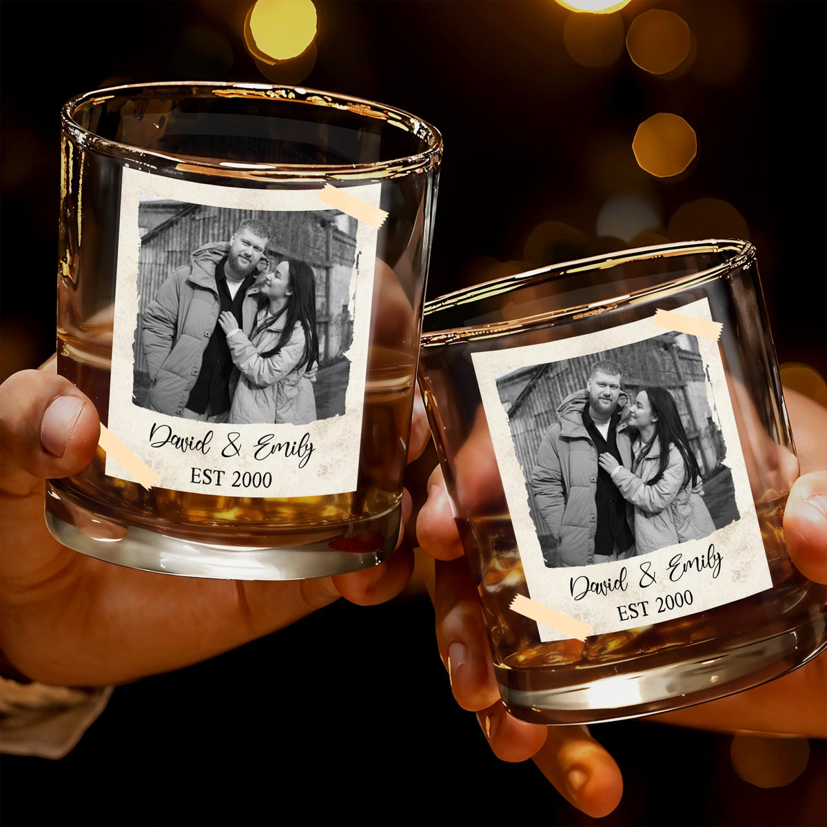 Capture Treasured Moments, Whiskey Glass, Gift for Couples