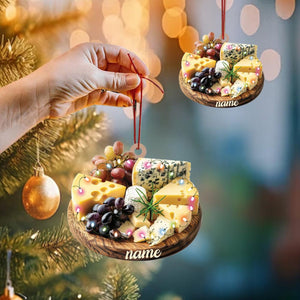 Personalized 2D Flat Cheese Board Ornament, Cheese Board Christmas Ornament, Cheese Lovers Ornament, Cheese Ornament Decor