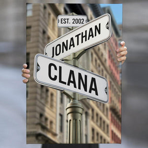 Couple Street Sign - Personalized Canvas - Gift For Couple