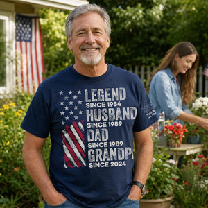 Legend Husband Dad And Grandpa - Custom Family Name Personalized T-shirt