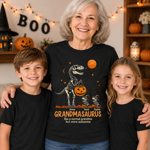 Spooky Grandmasaurus Like A Normal Grandma But More Awesome - Personalized T-Shirt - Haloween Seasonal Apparel, Gift For Mom Grandma
