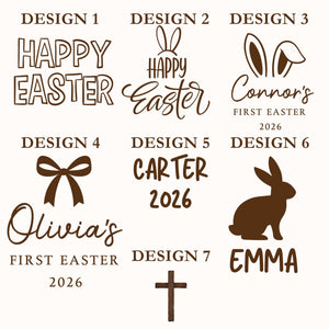 Personalized Wooden Easter Egg Shaker Baby First Easter Basket Filler Engraved Name Keepsake Gift for Toddler Kids