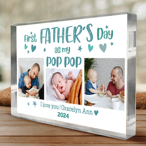 First Fathers Day As Pop Pop Acrylic Plaque, New Pop Pop Personalized Gift, First Fathers Day As Grandpa, New Grandfather Gift