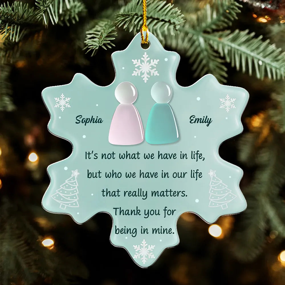 Thank You For Being In Mine Sea Glass - Personalized Acrylic Ornament - Christmas Gift For Family, Friends, Sisters, Brothers