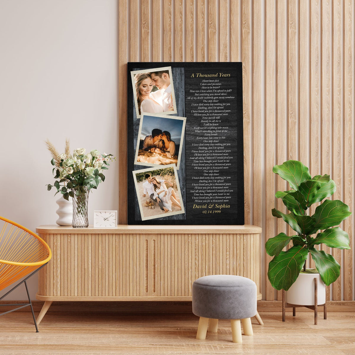 One Year Anniversary Gifts for Couple Collage Canvas, Gift For Boyfriend Girlfriend, Anniversary Gift