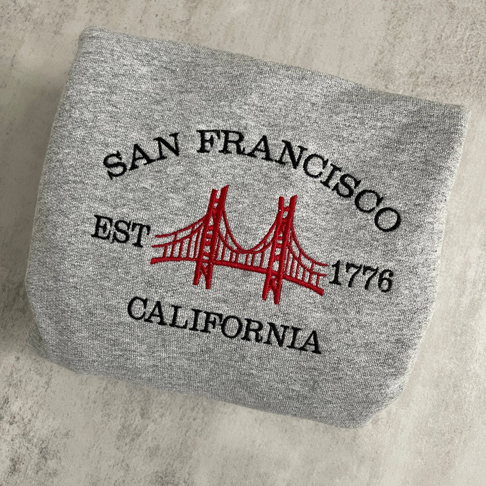 San Francisco Sweatshirt, San Fran Crewneck, City Sweatshirt, Embroidered California Sweatshirt, Vintage Crewneck, Embroidered Sweatshirt