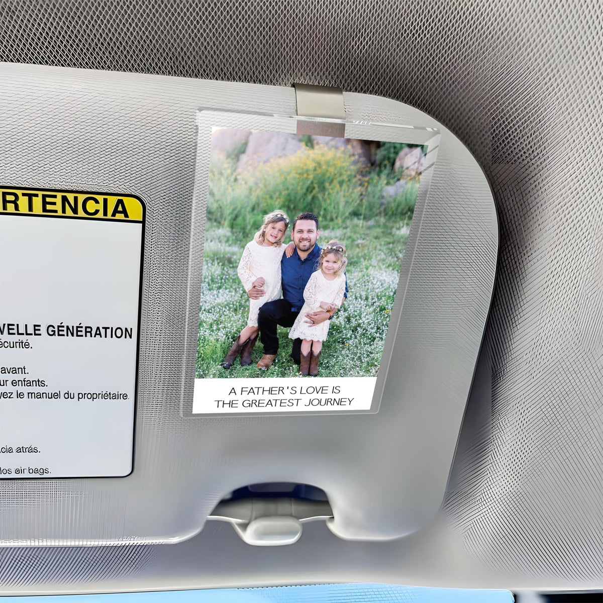 Personalized Car Visor Clip with Photo, Custom Sun Visor Picture Holder, Father's Day Gift, Sentimental Car Decoration, Drive Safe Daddy