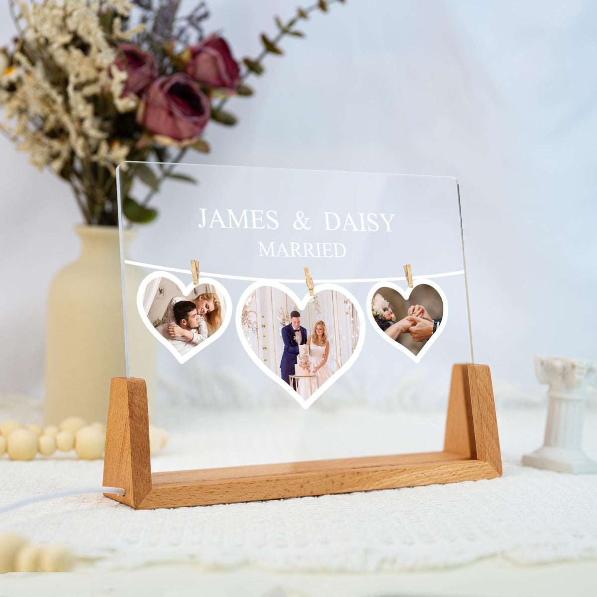Couple Gifts with Photo, Couple's Photo Collage LED Light, Valentines Day Gift, Gift for Boyfriend Girlfriend, Anniversary Gift for Couple