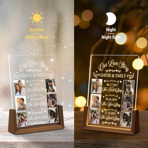 Personalize Couple's Night Light Name and Anniversary date - Customize Night Light for Couples, Valentine's Gifts, Gifts for Him/Her