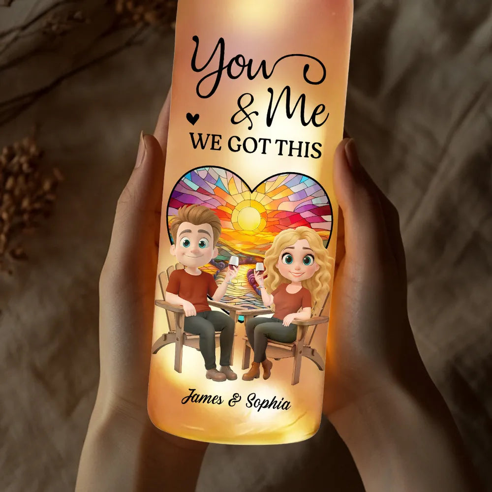 You & Me We Got This - Personalized Bottle Lamp - Valentine's Day Gift, Anniversary Gift For Couple