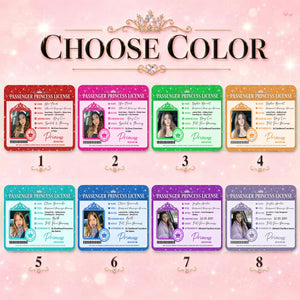 Passenger Princess License - Personalized Insert Wallet Card