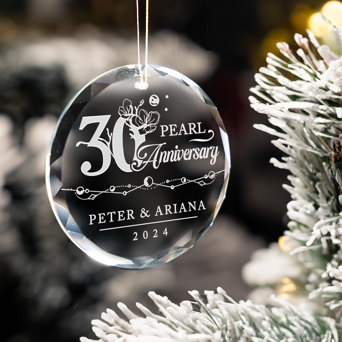 Custom Pearl Wedding Anniversary Gift, 30th Anniversary Ornament, 30 Year Anniversary Ornament, Thirty Year Christmas Gift for Husband
