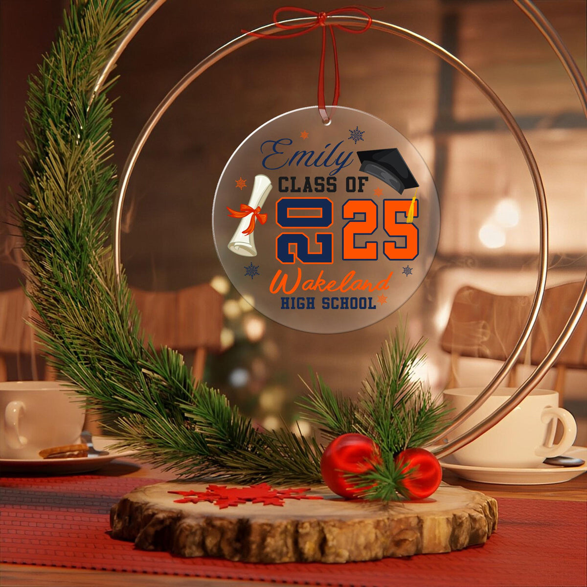 Class of 2025 Graduation - Personalized Crystal Ornament - Graduation Gift