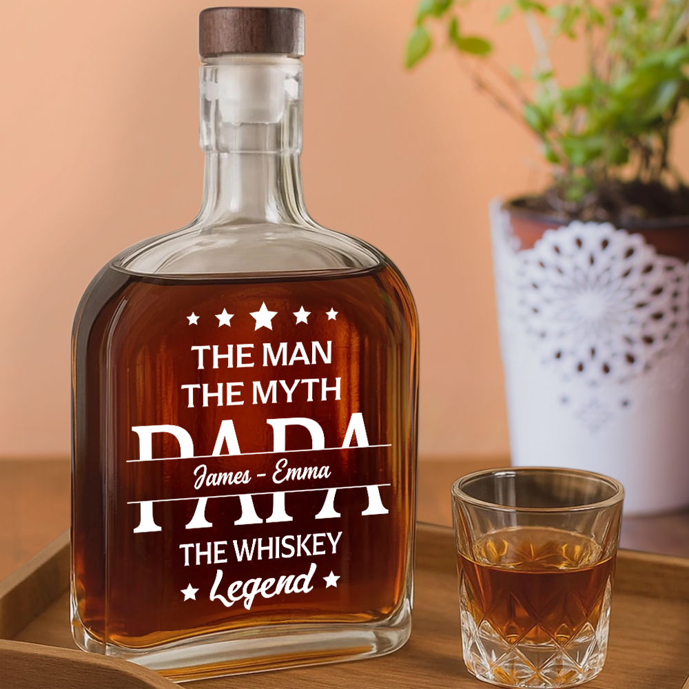 Dad The Man The Myth The Legend - Personalized Whiskey Bottle - Gift For Dad, Papa, Father's Day