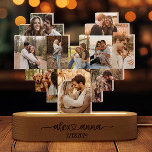 Personalized Valentine's Couples Gift, Couples Photo Night Light, Custom Picture Heart Light, Anniversary Gift For Couples, Engagement Gift
