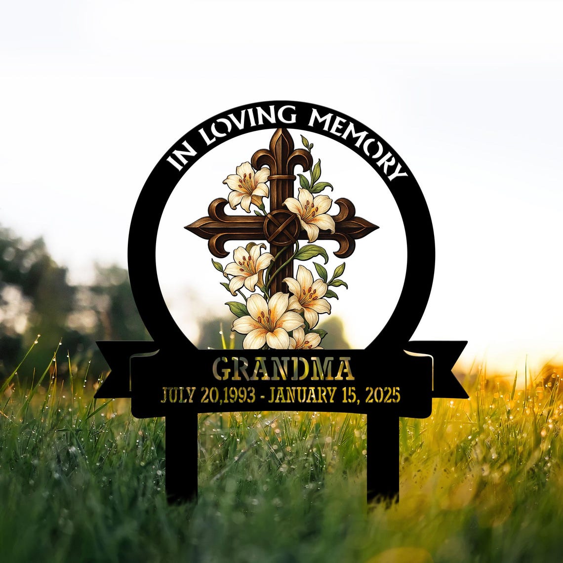 Custom Memorial Yard Sign, Metal Yard Stake, Tribute Garden Sign, Mother's Day Remembrance Gift, Grave Marker Decor