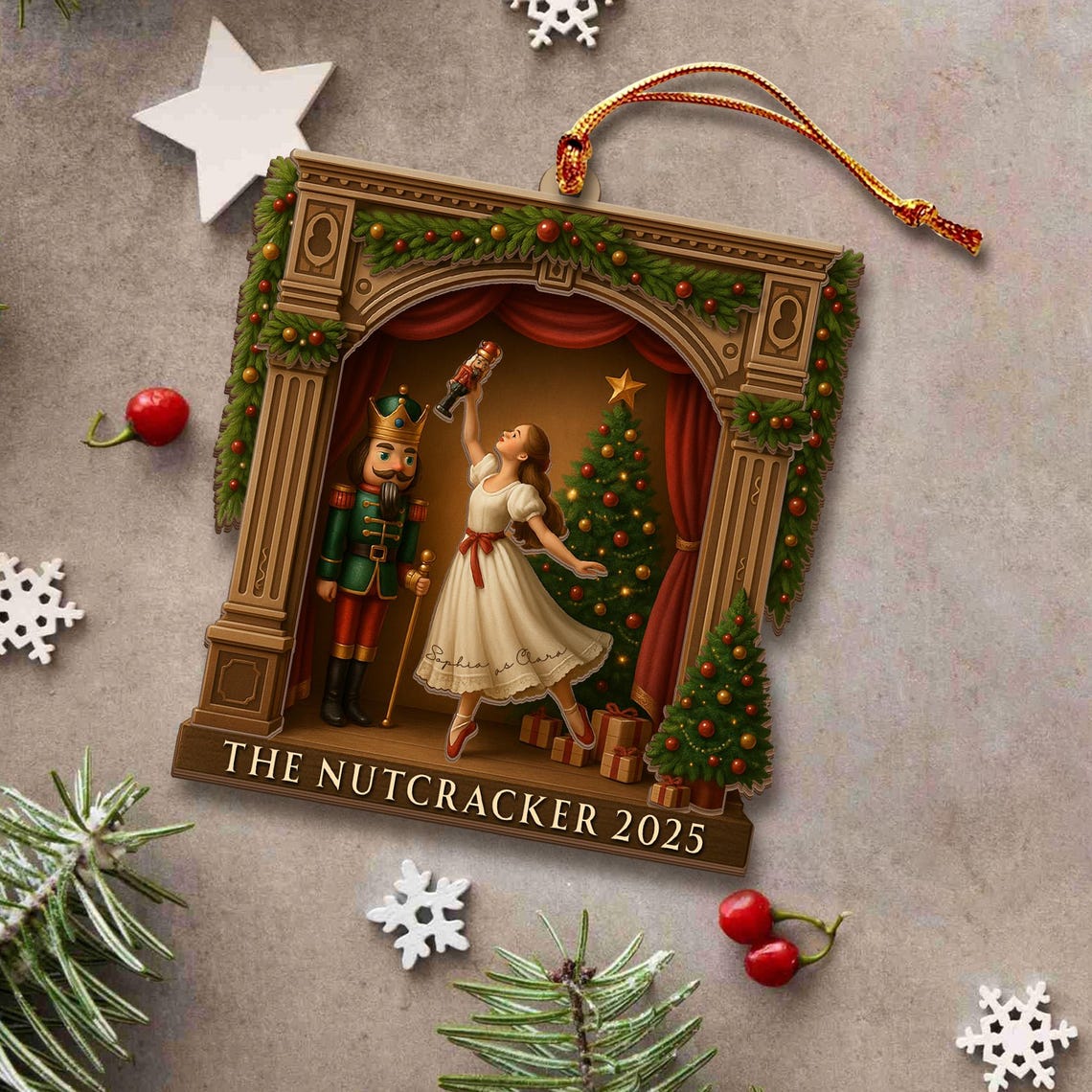 Personalized Nutcracker Clara Christmas Ornament, Nutcracker Acrylic Shaped Ornament, Clara Ballet Dancer Gift Ballerina Gift, Nutcracker Gift