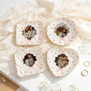 Mom's Photo Ring Dish, Personalized Photo Ring Holder for Best Mom, Mothers Day Jewelry Dish, Birthday Keepsake for Mom