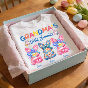 Grandma's Little Colorful Bunnies - Personalized Shirt - Easter Shirt for Mom, Grandma